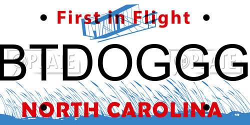 BTDOGGG North Carolina License Plate
