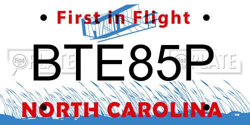 BTE85P North Carolina License Plate