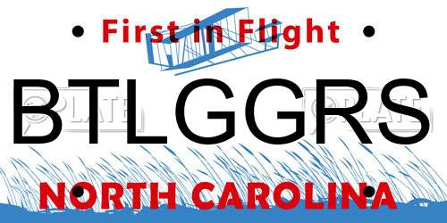 BTLGGRS North Carolina License Plate