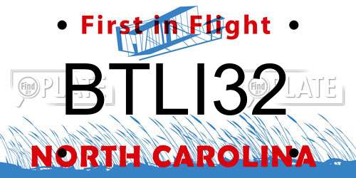 BTLI32 North Carolina License Plate