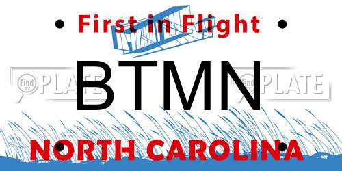 BTMN North Carolina License Plate