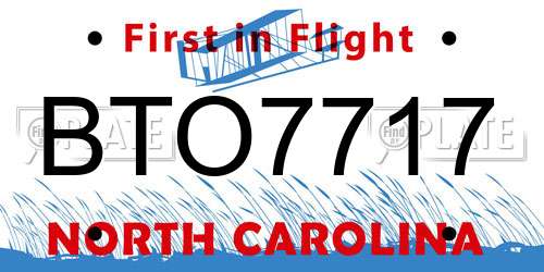BTO7717 North Carolina License Plate