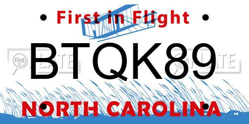 BTQK89 North Carolina License Plate