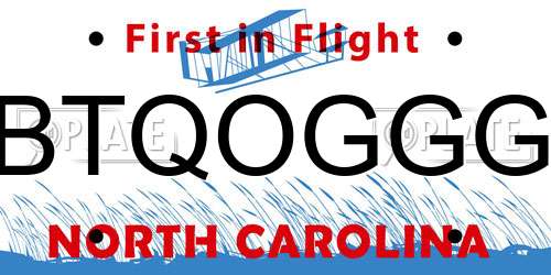 BTQOGGG North Carolina License Plate