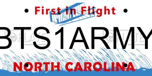 BTS1ARMY North Carolina License Plate