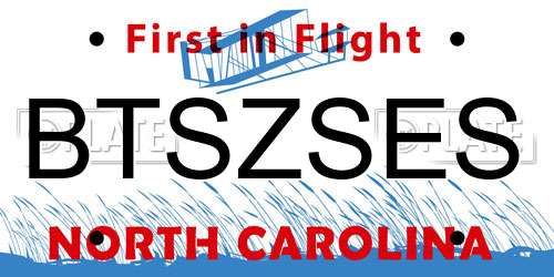 BTSZSES North Carolina License Plate