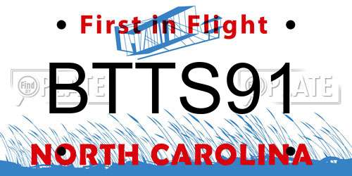 BTTS91 North Carolina License Plate