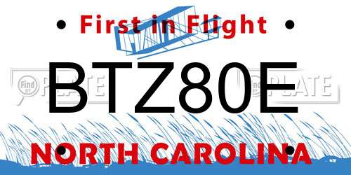 BTZ80E North Carolina License Plate