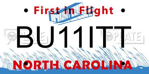 BU11ITT North Carolina License Plate