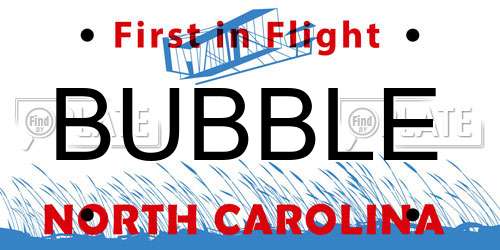 BUBBLE North Carolina License Plate