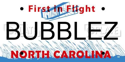BUBBLEZ North Carolina License Plate