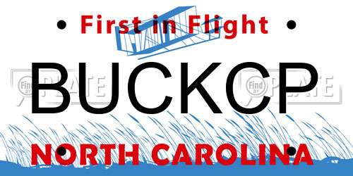BUCKCP North Carolina License Plate