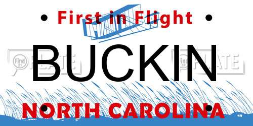 BUCKIN North Carolina License Plate