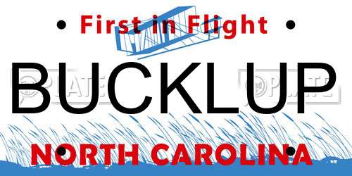 BUCKLUP North Carolina License Plate