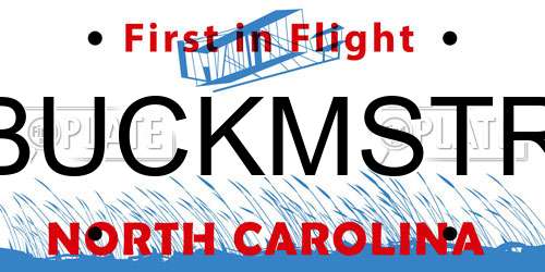 BUCKMSTR North Carolina License Plate