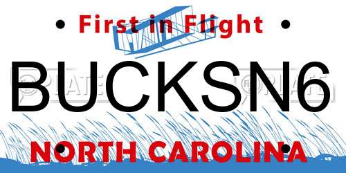 BUCKSN6 North Carolina License Plate