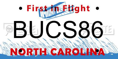 BUCS86 North Carolina License Plate