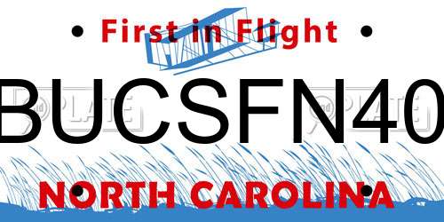 BUCSFN40 North Carolina License Plate