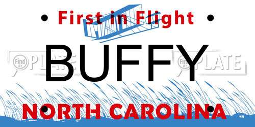 BUFFY North Carolina License Plate