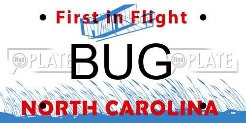 BUG North Carolina License Plate