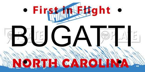 BUGATTI North Carolina License Plate