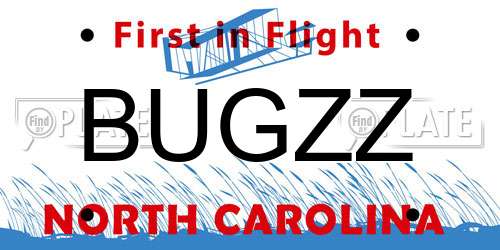 BUGZZ North Carolina License Plate