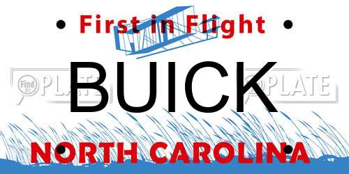 BUICK North Carolina License Plate