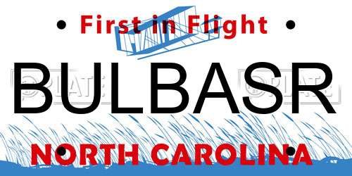 BULBASR North Carolina License Plate