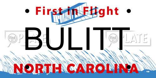 BULITT North Carolina License Plate