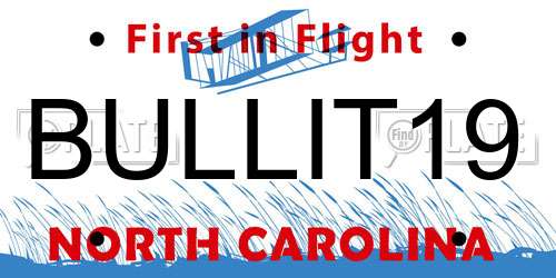 BULLIT19 North Carolina License Plate