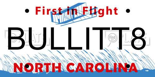 BULLITT8 North Carolina License Plate