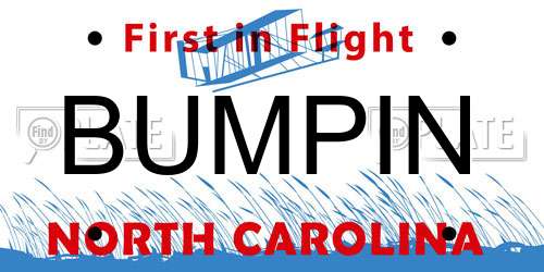 BUMPIN North Carolina License Plate