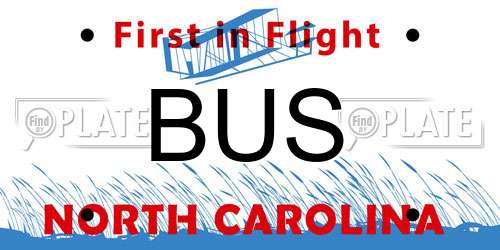 BUS North Carolina License Plate