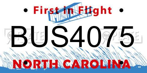 BUS4075 North Carolina License Plate