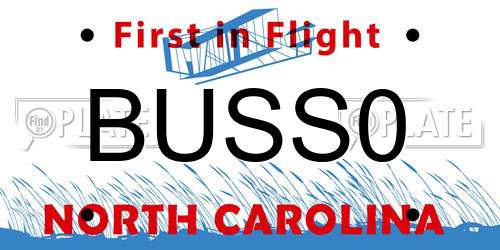BUSS0 North Carolina License Plate
