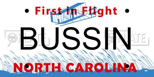 BUSSIN North Carolina License Plate
