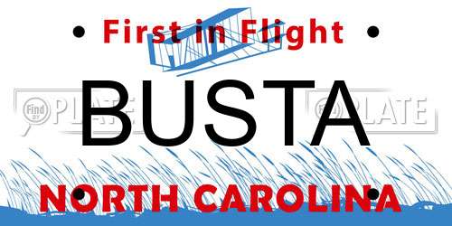BUSTA North Carolina License Plate