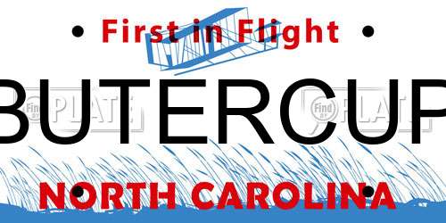 BUTERCUP North Carolina License Plate