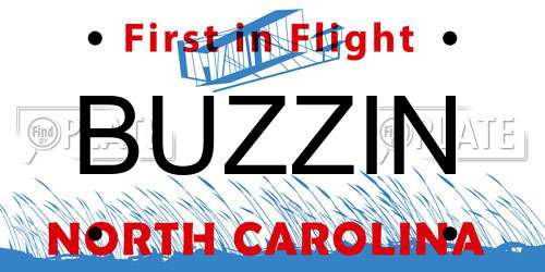 BUZZIN North Carolina License Plate