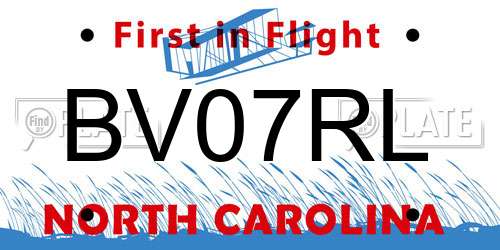 BV07RL North Carolina License Plate