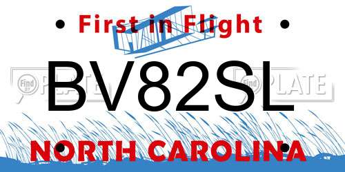 BV82SL North Carolina License Plate