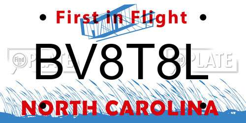 BV8T8L North Carolina License Plate