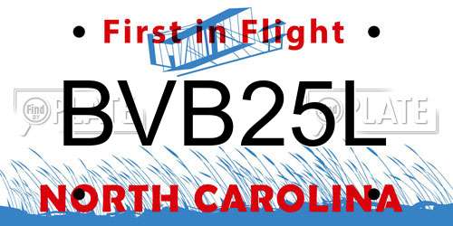 BVB25L North Carolina License Plate
