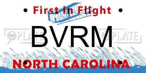 BVRM North Carolina License Plate