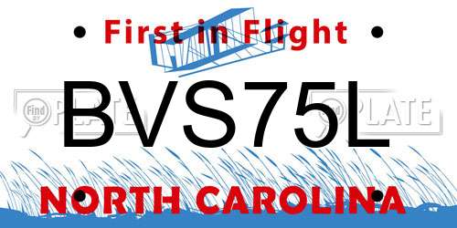 BVS75L North Carolina License Plate