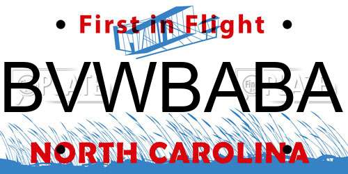 BVWBABA North Carolina License Plate