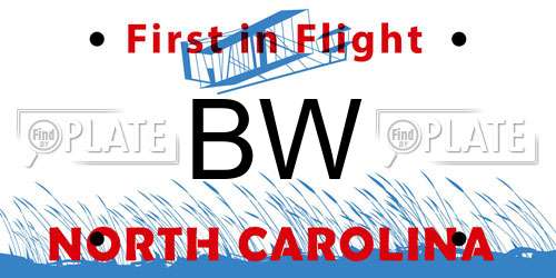 BW North Carolina License Plate