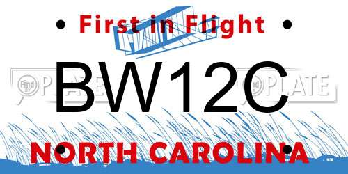BW12C North Carolina License Plate
