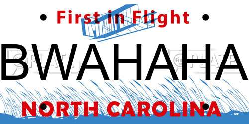 BWAHAHA North Carolina License Plate