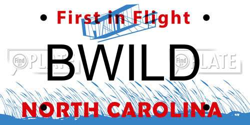 BWILD North Carolina License Plate